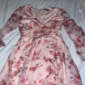 Pink flowy flower dress